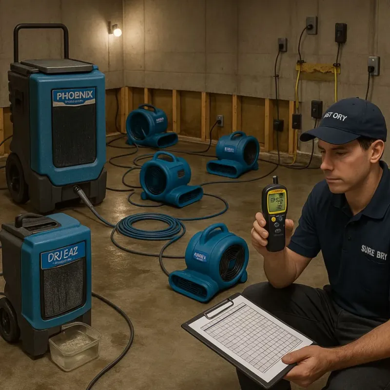 Structural Drying and Dehumidification process in Pearlington, MS